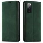 Etui do Samsung Galaxy S20 FE z klapką skórzane Velvet zielone ze szkłem