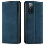 Etui do Samsung Galaxy S20 FE z klapką skórzane Velvet granatowe ze szkłem
