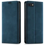 Etui do iPhone 7 | 8 | SE z klapką skórzane Velvet granatowe ze szkłem