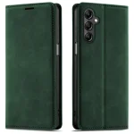 Etui do Samsung Galaxy A14 5G z klapką skórzane Velvet zielone ze szkłem