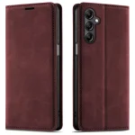 Etui do Samsung Galaxy A14 5G z klapką skórzane Velvet bordowe ze szkłem