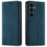 Etui do Samsung Galaxy S26 FE z klapką skórzane Velvet granatowe ze szkłem