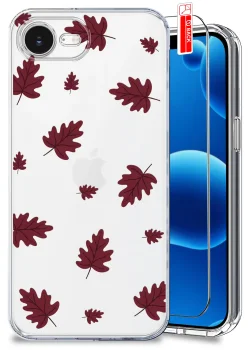 Etui do iPhone 16e | 17e przezroczyste różne wzory jesienne ze szkłem
