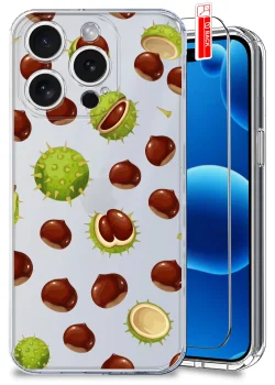 Etui do iPhone 16 Pro Max przezroczyste różne wzory jesienne ze szkłem