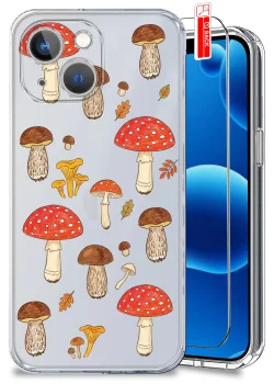 Etui do iPhone 13 | 14 przezroczyste różne wzory jesienne ze szkłem