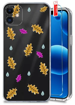 Etui do iPhone 11 przezroczyste różne wzory jesienne ze szkłem