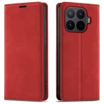 Etui do Xiaomi 17T z klapką skórzane Velvet czerwone ze szkłem