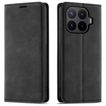 Etui do Xiaomi 17T Pro z klapką skórzane Velvet czarne ze szkłem