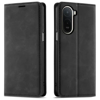 Etui do Xiaomi Redmi A7 Pro z klapką skórzane Velvet czarne ze szkłem