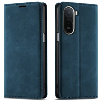 Etui do Xiaomi Redmi A7 Pro z klapką skórzane Velvet granatowe ze szkłem
