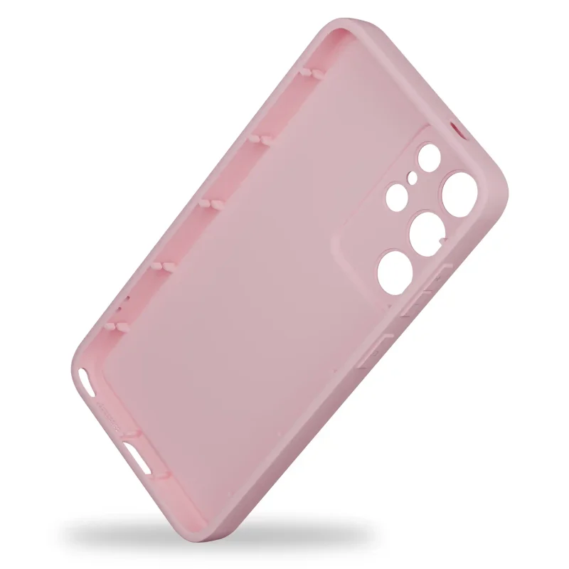 Wnętrze jasnoróżowego etui z sercem do Samsung Galaxy S25 Ultra z wycięciami na aparaty i złącza