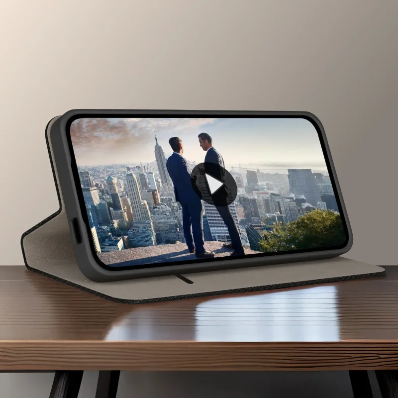Futerał z klapką do Huawei P Smart Z z funkcją podstawki umożliwiającą wygodne oglądanie filmów w pozycji poziomej