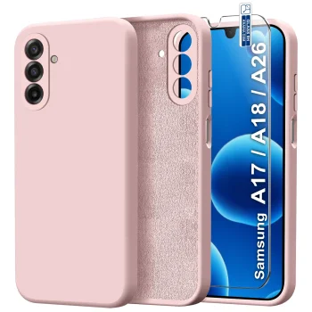 Etui do Samsung Galaxy A17 | A18 | A26 5G pudrowy róż silikonowe ze szkłem