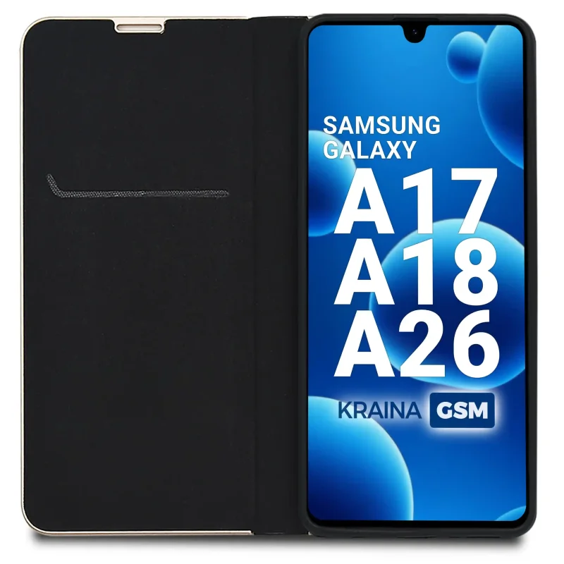 Etui do Samsung Galaxy A17 | A18 | A26 5G eleganckie zamykane czarne ze szkłem