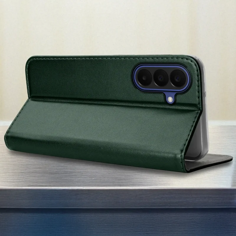 Etui do Samsung Galaxy A17 | A18 | A26 5G zielone magnetyczne zamykane ze szkłem