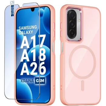 Etui do Samsung Galaxy A17 | A18 | A26 5G Magsafe magnetyczne różowe ze szkłem