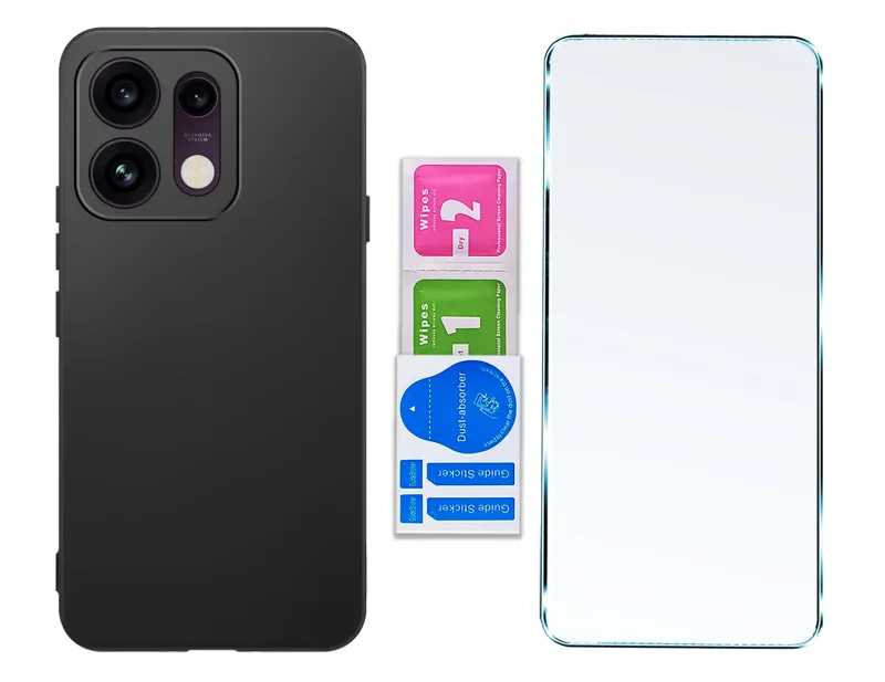 Matowe etui silikonowe do Oppo Reno 16 Pro 5G ze szkłem hartowanym i zestawem montażowym