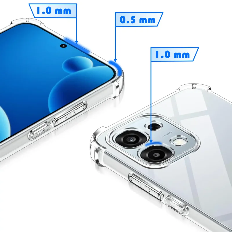 Etui transparentne Oppo A6 Pro 5G z podwyższonym rantem 1.0 mm