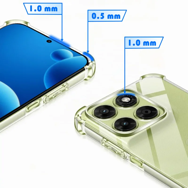 Etui transparentne Motorola Moto G67 | G77 5G z podwyższonym rantem 1.0 mm