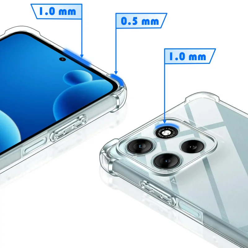 Etui transparentne Motorola Moto G57 | G57 Power 5G z podwyższonym rantem 1.0 mm