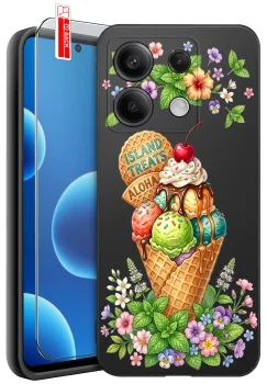 Etui do Xiaomi Redmi Note 14S różne wzory wakacyjne ze szkłem