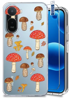 Etui do Xiaomi Redmi A7 Pro przezroczyste różne wzory jesienne ze szkłem