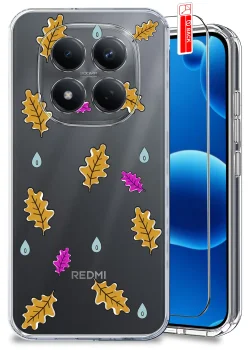 Etui do Xiaomi Redmi Note 15 Pro 4G przezroczyste różne wzory jesienne ze szkłem