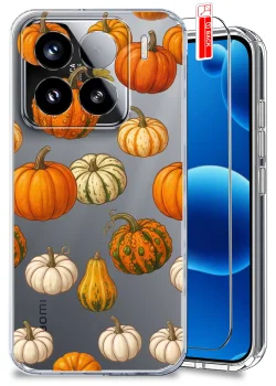 Etui do Xiaomi 15 Pro przezroczyste różne wzory jesienne ze szkłem