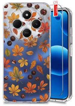 Etui do Xiaomi Redmi 14C przezroczyste różne wzory jesienne ze szkłem