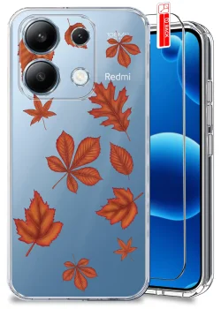 Etui do Xiaomi Redmi Note 13 Pro 4G przezroczyste różne wzory jesienne ze szkłem