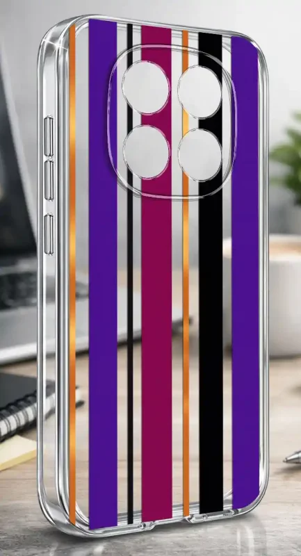 Etui Xiaomi Redmi Note 15 Pro+ Plus 5G 2 mm z kolorowym wzorem pionowych pasów na przezroczystej powierzchni