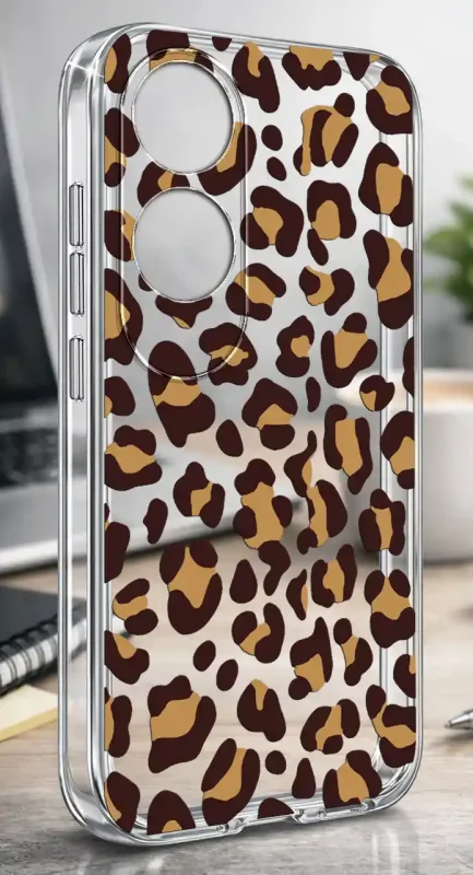 Etui Oppo A60 4G 2 mm z jesiennym wzorem panterki na przezroczystej powierzchni