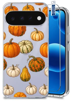 Etui do Google Pixel 11 Pro przezroczyste różne wzory jesienne ze szkłem