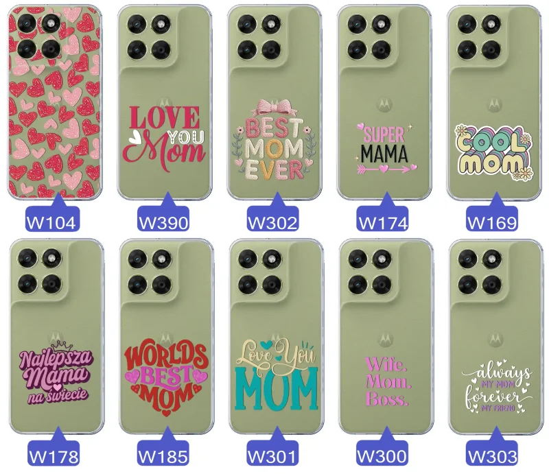 Kolekcja wzorów etui dla Mamy do Motorola Moto G67 | G77 5G: napisy Super Mama, Najlepsza Mama na świecie, best mom ever, cool mom, I love you mom