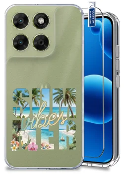 Etui do Motorola Moto G67 | G77 5G przezroczyste różne wzory wakacyjne ze szkłem