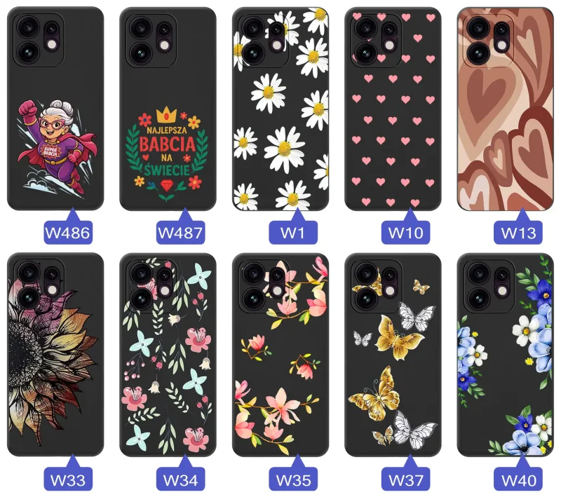 Różne etui dla Babci do Oppo Reno 16 | 16 5G:  kwiaty, serca, napis Najlepsza Babcia na świecie, Babcia superbohaterka