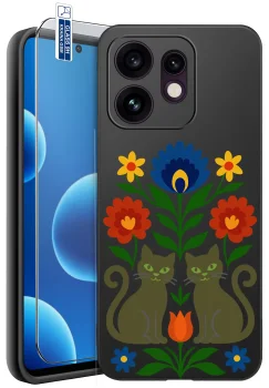 Etui do Oppo Reno 16 | 16 5G różne wzory ludowe ze szkłem