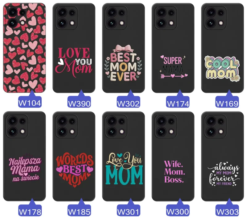 Kolekcja wzorów etui dla Mamy do Oppo Reno 16 F | 16 FS 5G napisy Super Mama, Najlepsza Mama na świecie, best mom ever, cool mom, I love you mom