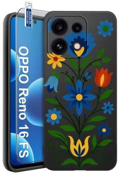 Etui do Oppo Reno 16 F | 16 FS 5G różne wzory ludowe ze szkłem