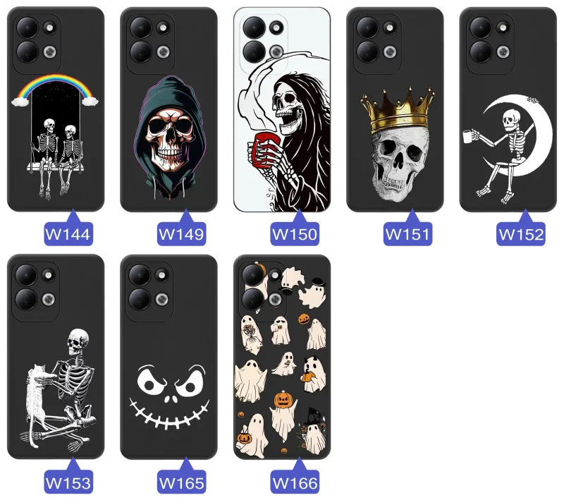 Kolekcja wzorów etui Halloween do Xiaomi Redmi 17 4G | 5G z nadrukami duchów, dyń, czaszek, szkieletów i mrocznych postaci