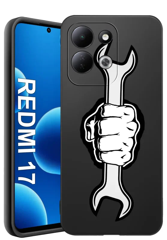 Etui dla Dziadka do Xiaomi Redmi 17 4G | 5G z motywem dłoni trzymającej klucz płaski