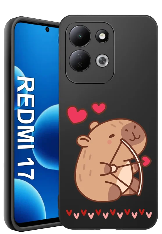 Etui z kapibarą do Xiaomi Redmi 17 4G | 5G z łukiem, strzałą i motywem serc