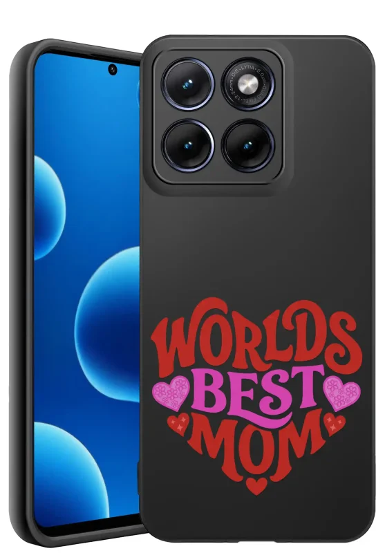 Etui dla Mamy do Motorola Edge 70 Fusion z napisem „World’s Best Mom” i motywem serc