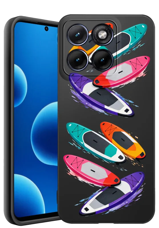 Etui wakacyjne do Motorola Edge 70 Fusion z motywem kolorowych desek SUP