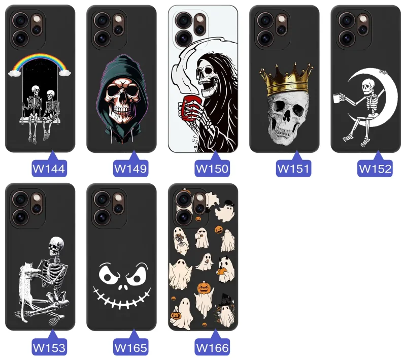 Kolekcja wzorów etui Halloween do Oppo Reno 15 Pro 5G z nadrukami duchów, dyń, czaszek, szkieletów i mrocznych postaci