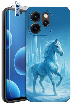 Etui do Oppo Reno 15 Pro 5G różne wzory z koniem ze szkłem
