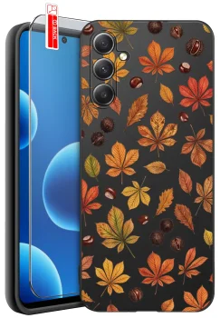 Etui do Samsung Galaxy M55 5G różne wzory jesienne ze szkłem