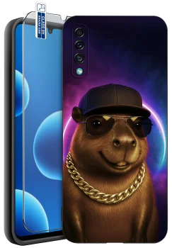Etui do Samsung Galaxy A50 | A30s różne wzory z kapibarą ze szkłem
