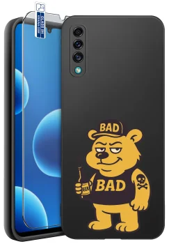 Etui do Samsung Galaxy A50 | A30s różne wzory z misiem ze szkłem
