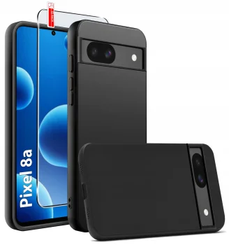 Etui do Google Pixel 8A czarne matowe ze szkłem